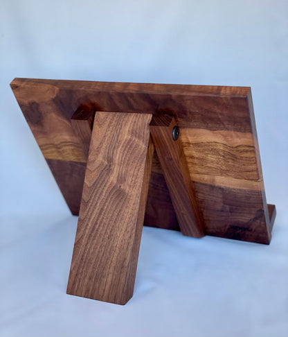 Walnut cookbook stand W003