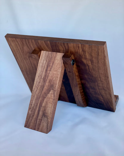 Walnut cookbook stand W007