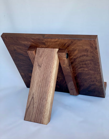 Walnut cookbook stand W011