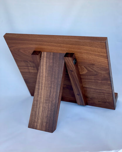 Walnut cookbook stand W002