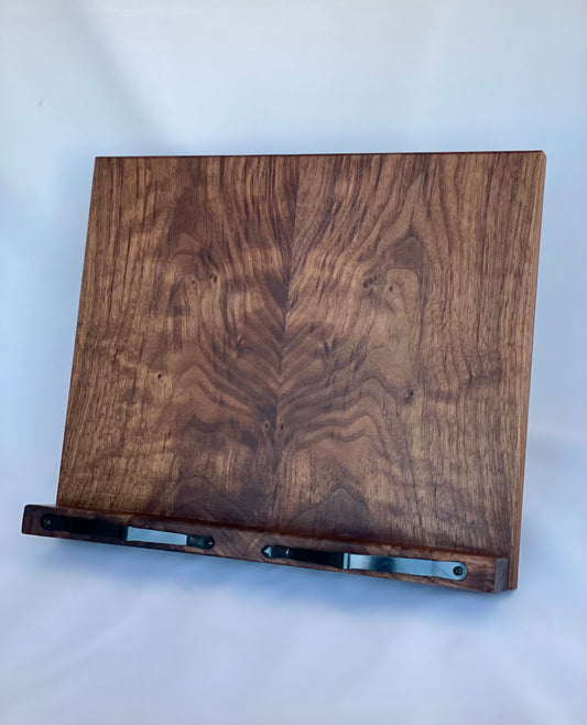 Walnut cookbook stand W007