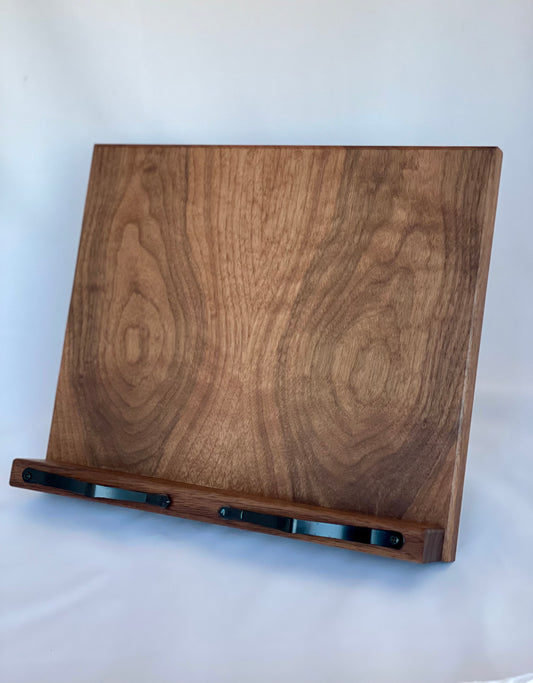 Walnut cookbook stand W013