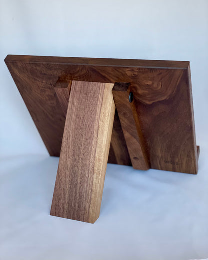 Walnut cookbook stand W012