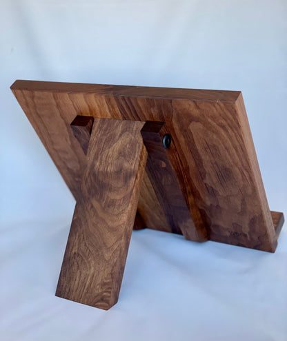 Walnut cookbook stand W008